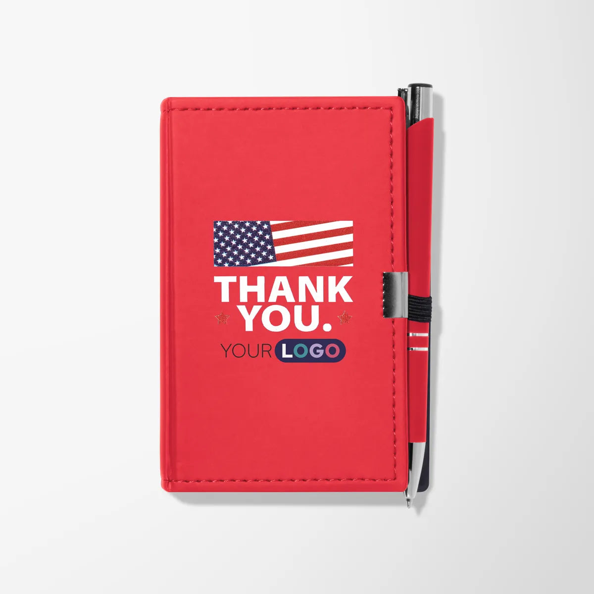 Full Color Patriotic "Thank You" Note Caddy & Pen