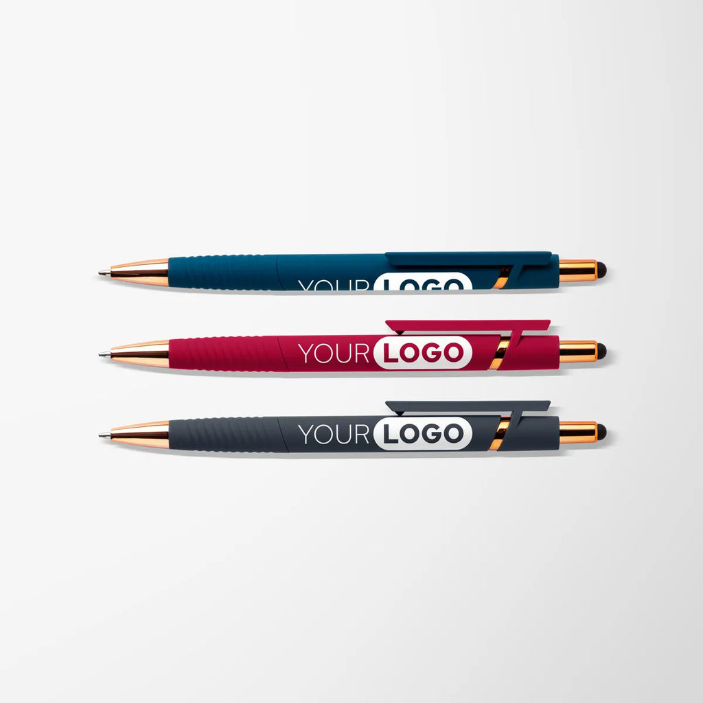 Soft Touch Darren Stylus Pen with Rose Gold Trim