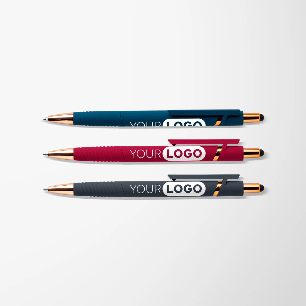 Soft Touch Darren Stylus Pen with Rose Gold Trim