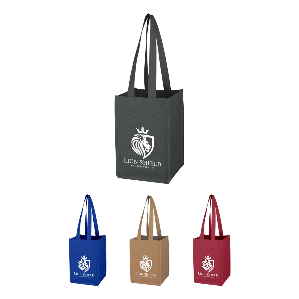 Non-Woven 4-Bottle Wine Tote