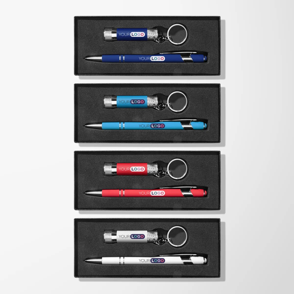 Full Color Alpha Pen & Flashlight Gift Set in Window Box