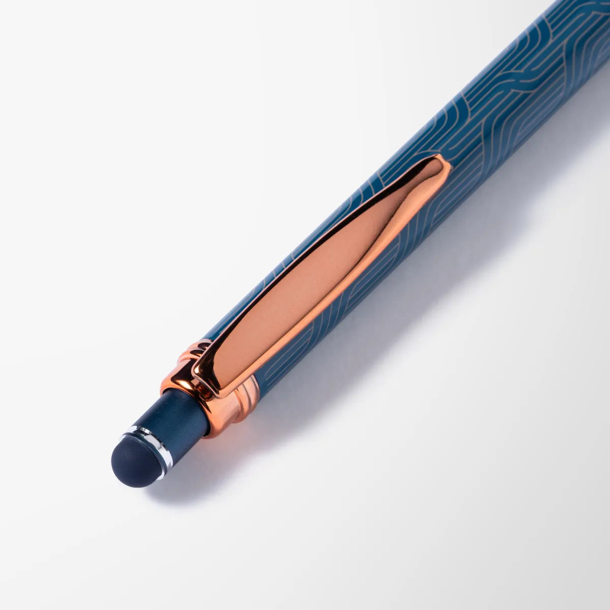 Full Color Deco Recycled Diamond Stylus Pen with Rose Gold Trim