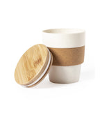 Fredy tumbler : Personalised 350 ml eco-friendly tumbler with bamboo lid and cork band - PromoShark